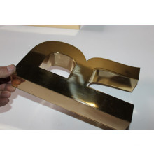 Äußere Zeichen Blechschilder benutzerdefinierte polierten goldenen Titan Brief